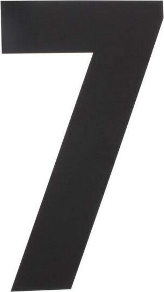 Hausnummer 7 XXL500x2mm Edelstahl mattschwarz Produktbild 