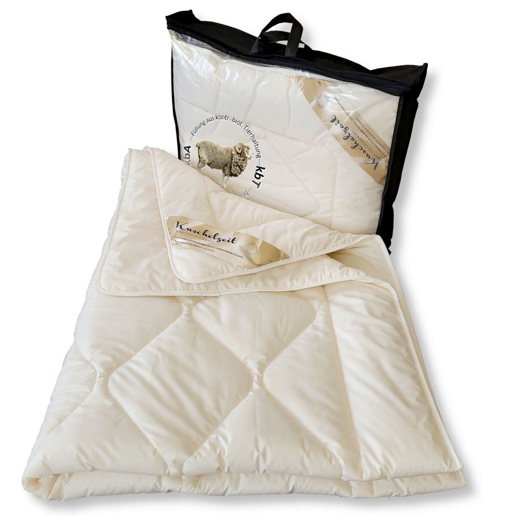 Bio Merino Schafschurwolle Sommerdecke Kuschelzeit kbA und kbT in 135x200 cm