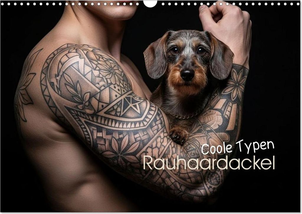 Coole Typen - Rauhaardackel (Wandkalender 2026 DIN A3 quer), CALVENDO Monatskalender
