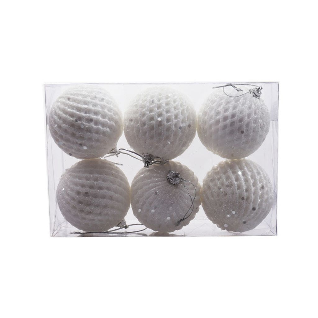 3/6pcs Weihnachtsbällchen Pailletten Hanging Foam wiederverwendbares Stoff Pendant für Festivalparty-I