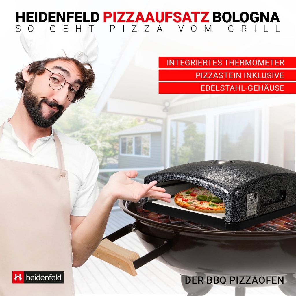 Heidenfeld Pizzaofen-Grillaufsatz Bologna