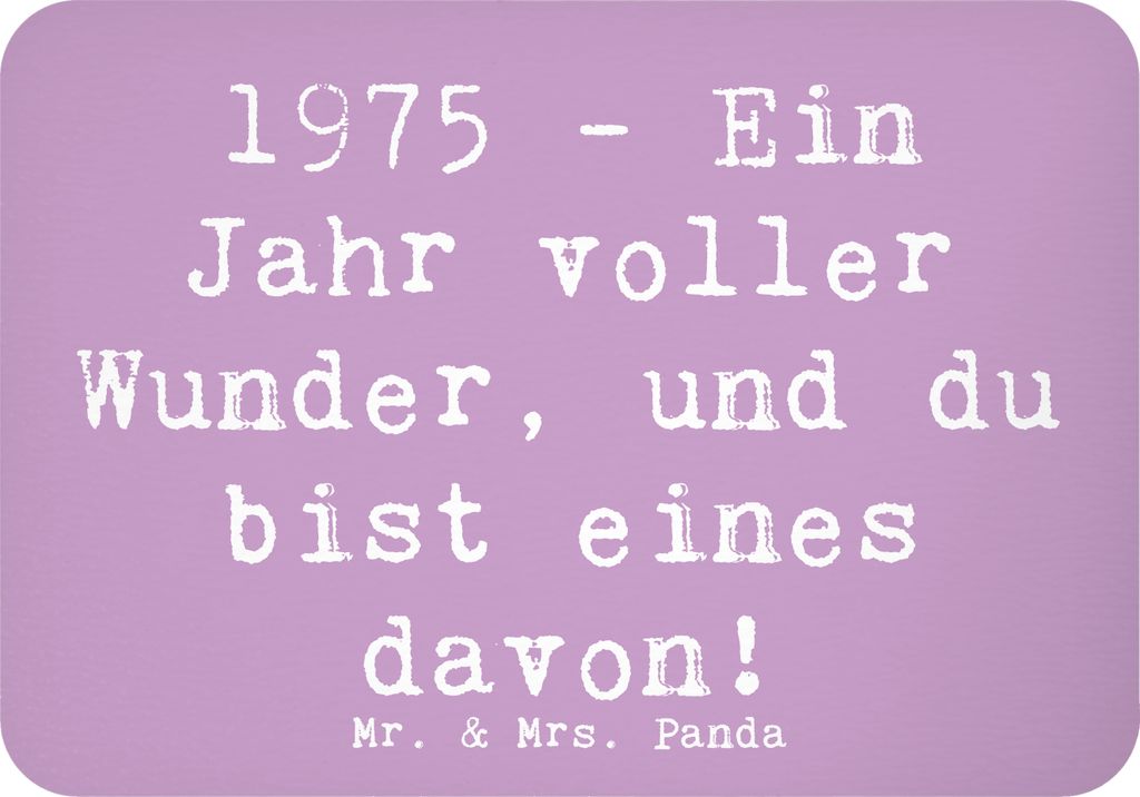 Mr. & Mrs. Panda magnet Spruch 1975 Geburtstag Wunder - Lavendeltraum - Geschenk, Pinnwandmagnet, whiteboardmagnet, Notizhalter, magische Momente, ...
