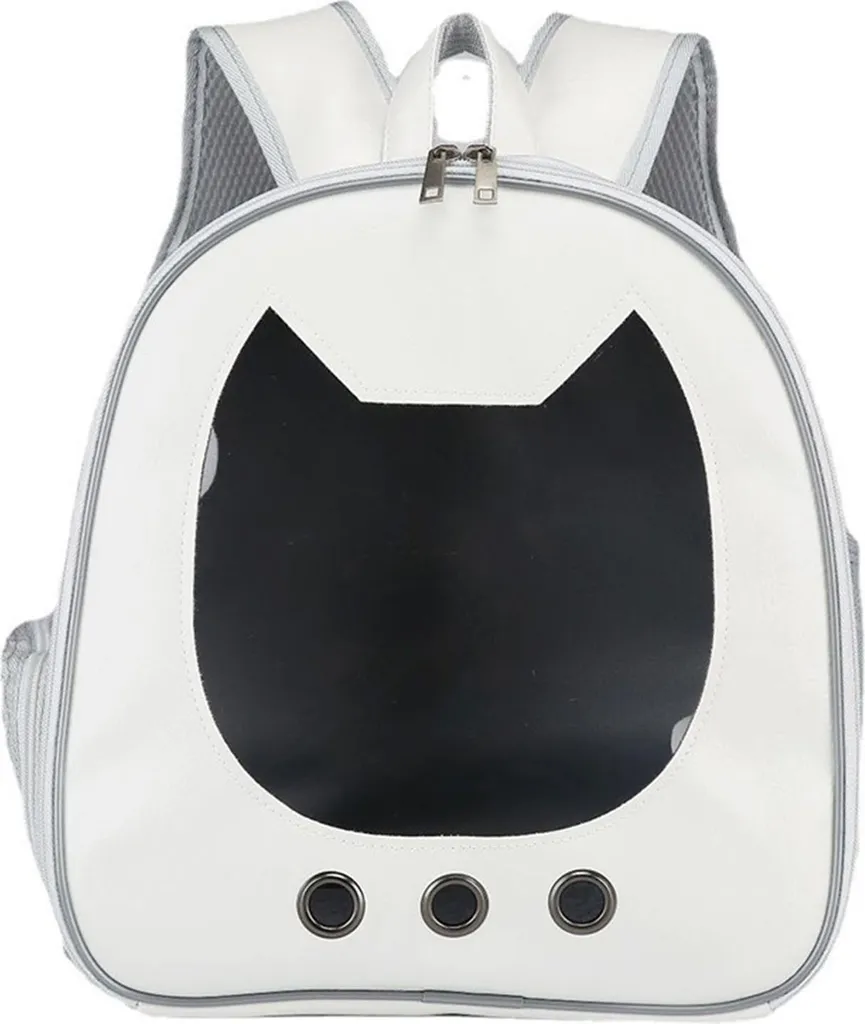Sac de transport chat anti-rayures blanc avec ventilation maximale