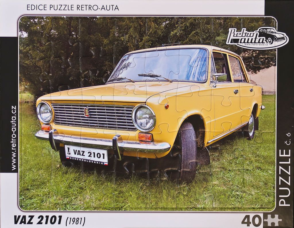 RETRO-AUTA Puzzle č .06 VAZ 2101 (1981) 40 dílků