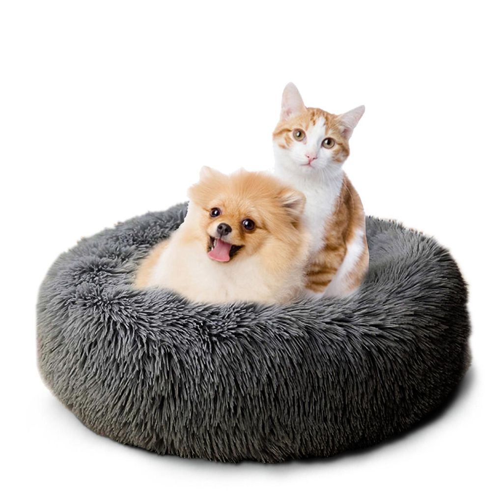 Tierbett Tierbetten, Katzenbett waschbar Flauschiges Hundebett 50/60/70/100 cm für Katzen und kleine Hunde, plüsch Katzenkissen rund
