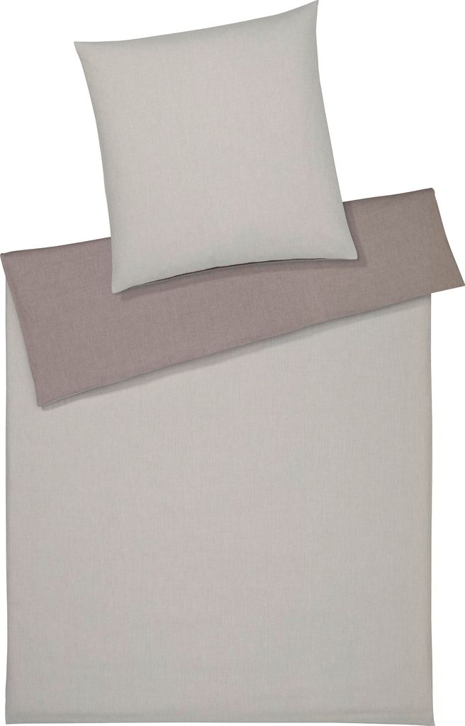 elegante Soft-Flanell-Bettwäsche-Garnitur Tender Farbe Marone Größe 140x220+70x90