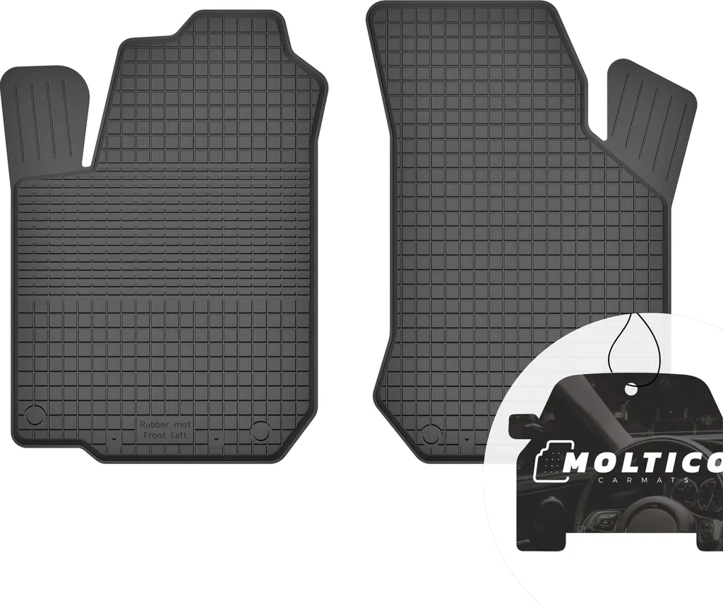 Tappetini anteriori in gomma con bordo Tappetini per auto Tappetini in gomma per auto Set di 2 pezzi su misura - adatto per Ford Focus MK11998-2004