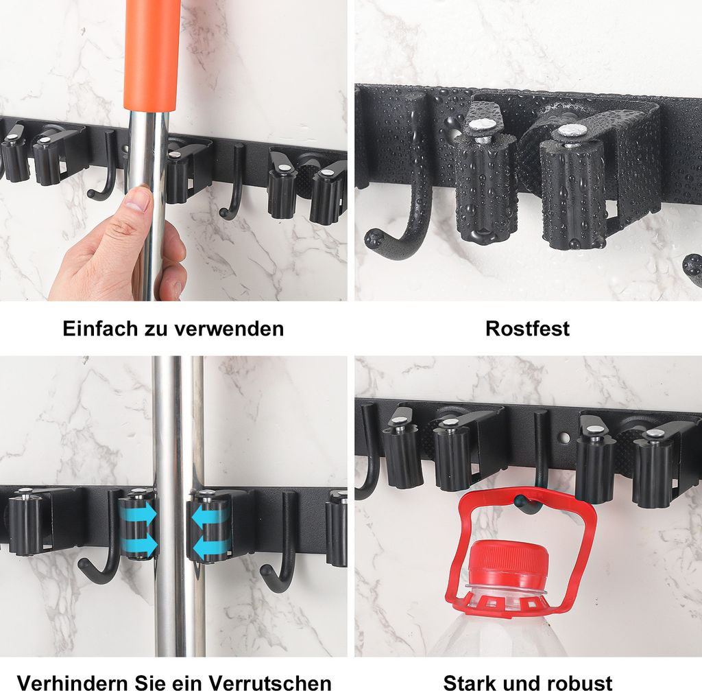 Držák na smeták, nerezový držák na smeták na stěnu, 5 Obrázek produktu 7
