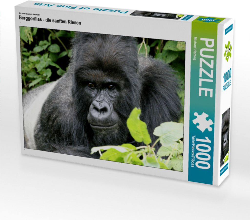 CALVENDO Puzzle Berggorillas - Immer wachsam sein | 1000 Teile Lege-Größe 64x48cm Foto-Puzzle für glückliche Stunden
