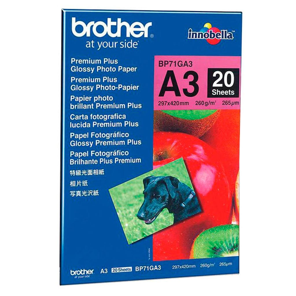 Brother BP71GA3, Lesk, 260 g/m², A3, Modrá, Červená, 20 Obrázok produktu 