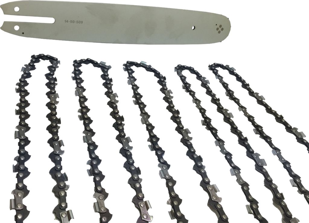 5 Stück Stihl Sägeketten (PM3) 3/8P 1.3 mm 44 + Profi Führungsschiene 30 cm Typ 08