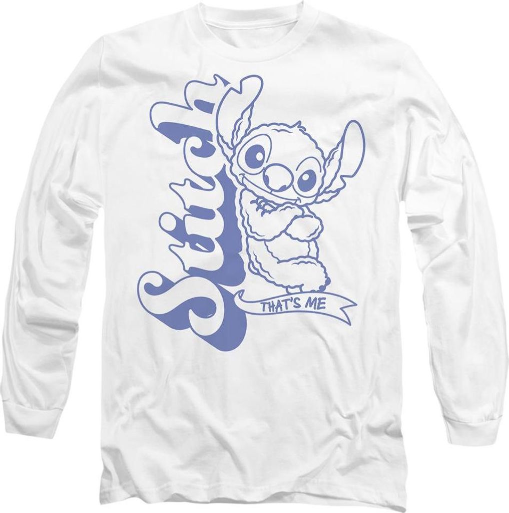 Lilo & Stitch - "That ́s Me" T-Shirt für Herren/Damen Uni Langärmlig TV19849 (M) (Weiß)