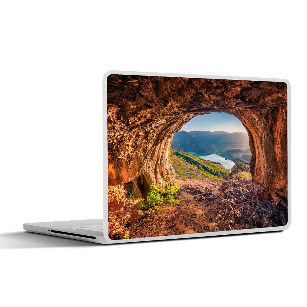 MuchoWow Laptop Aufkleber Sticker Cover Höhle - Berg - Landschaft - Natur 30x21 cm - Sticker für Laptop - Selbstklebend