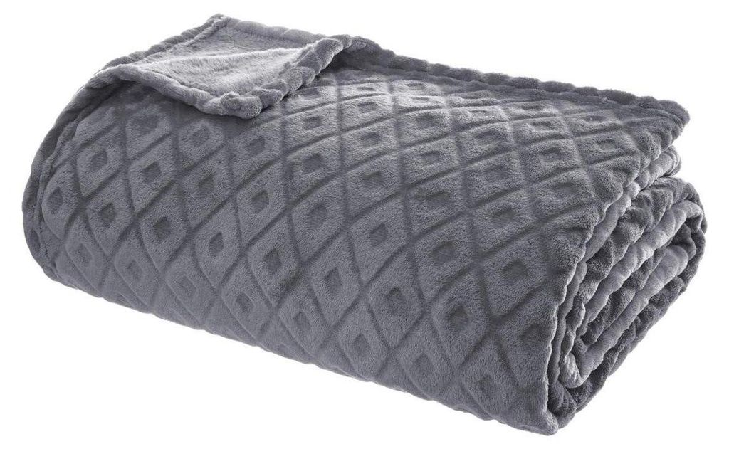 Atmosphera Plaid/Sofadecke Monnet - Betongrau - 180 x 230 Produktbild 