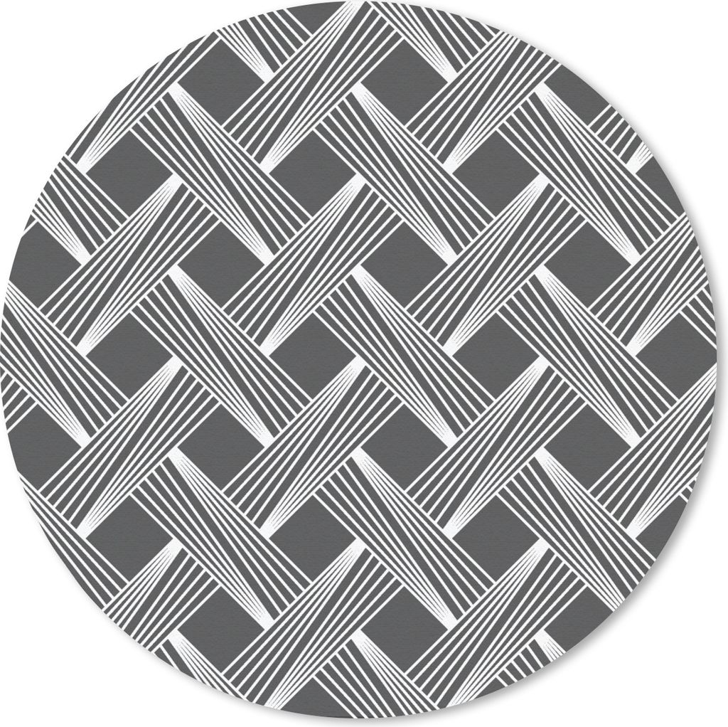MuchoWow Mauspad Mousepad Muster - Grau - Geometrisch 50x50 cm - Mousepads - Maus Mat - Pad - Mausunterlage - Vinyl