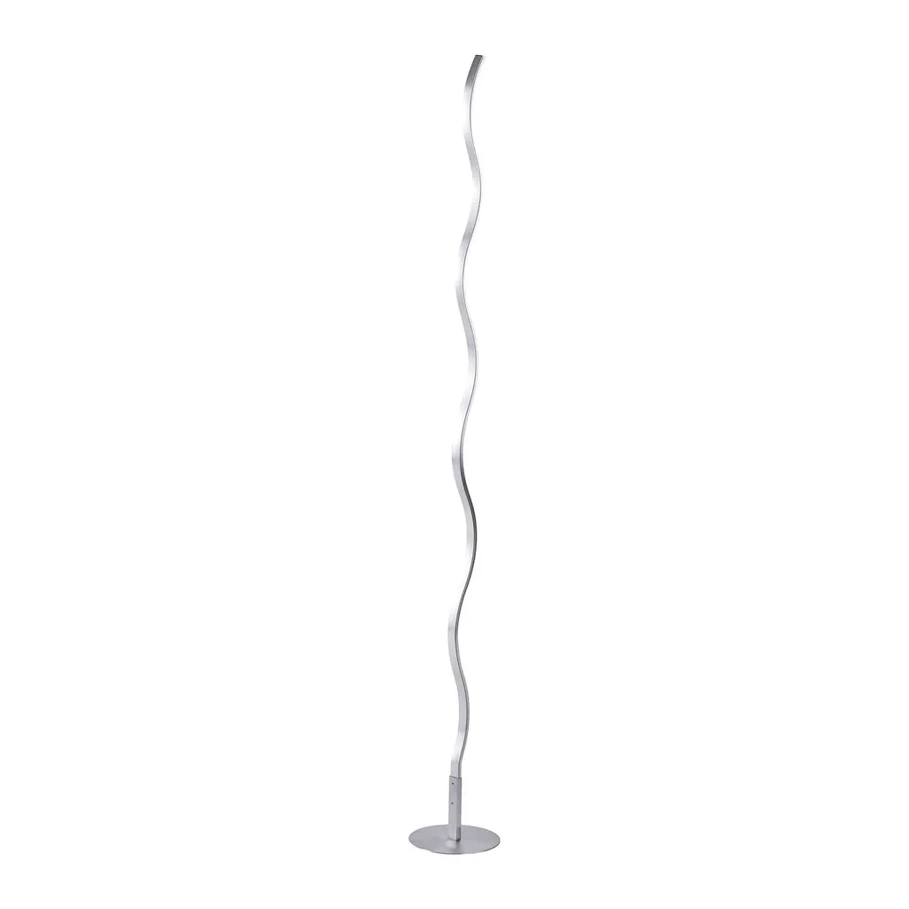 Lampadaire Design Vague Argenté avec LED Intégrées 120cm - Forme Incurvée - 3