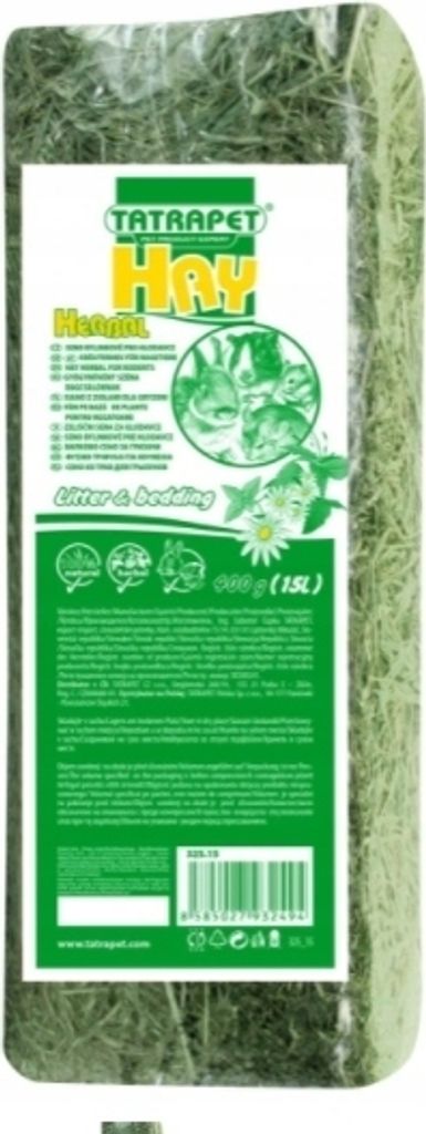 Verpacktes Heu für Nagetiere mit Kräutern 15 l