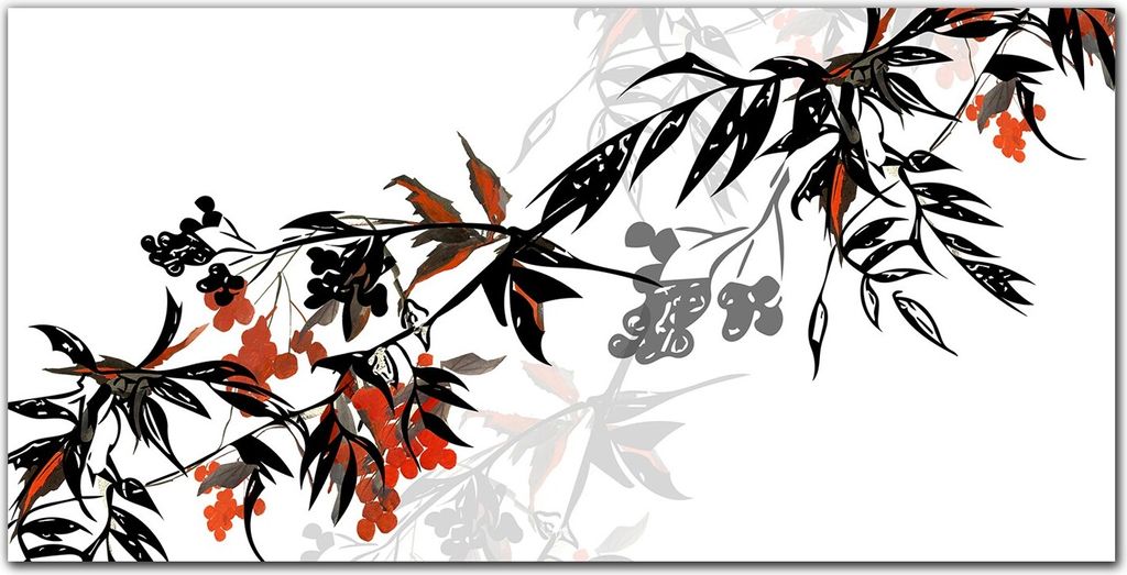 Coloray Bild aus Leinwand 100x50 Leinwand Dekoration - Fruchtblätter