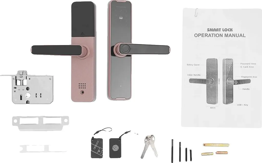 Serrure connectée Or rose, reconnaissance digitale et accès Wi-Fi