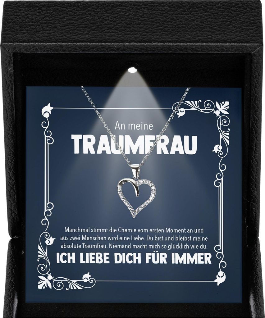 22Feels Damen Schmuck Ich Liebe Dich Geschenk - Silber 925/000 Herz Halskette - Frauen Hochzeitstag Ehefrau Schatz Valentinstag für Sie Jahrestag ...