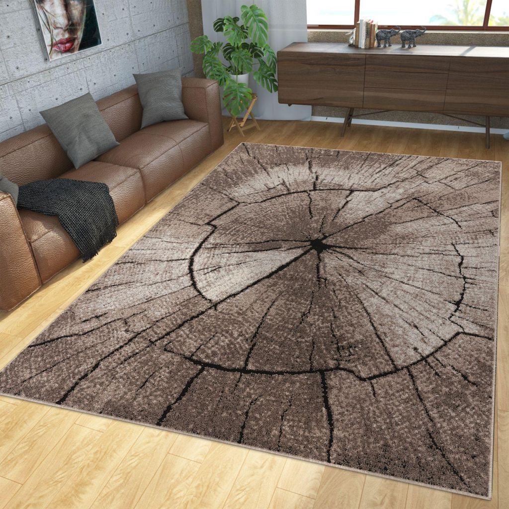 TT Home Teppich Modern Edel Mit Konturenschnitt Baumstamm Produktbild 