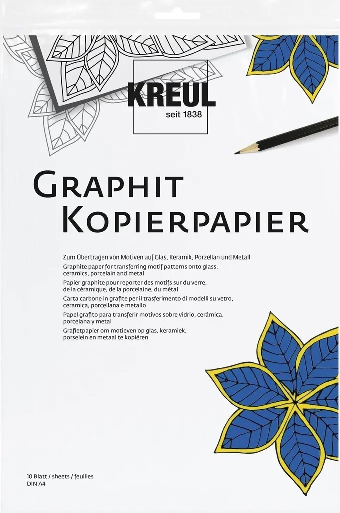 Kreul 23048 Carta Grafite 10 Fogli - Trasferisci i tuoi Disegni su Legno e Vetro