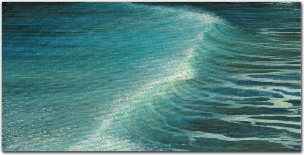 Coloray Bild aus Acryl 100 cm x 50 cm - Dekoration Wohnzimmer Wanddekoration Gehärtetes Acryl Küche Acrylblock mit Bild - Meereswellen