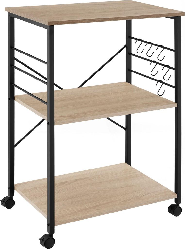 Chariot de service Rugby 65,5x45,5x88,5cm - Bois clair Image du produit 