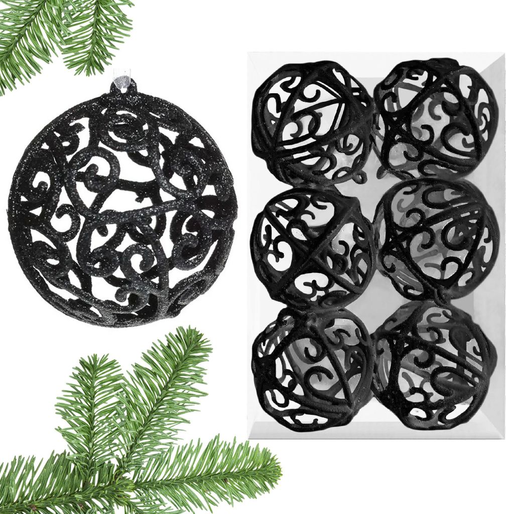 Tutumi Christbaumkugelnkl-21X25 6Szt Black Produktbild 