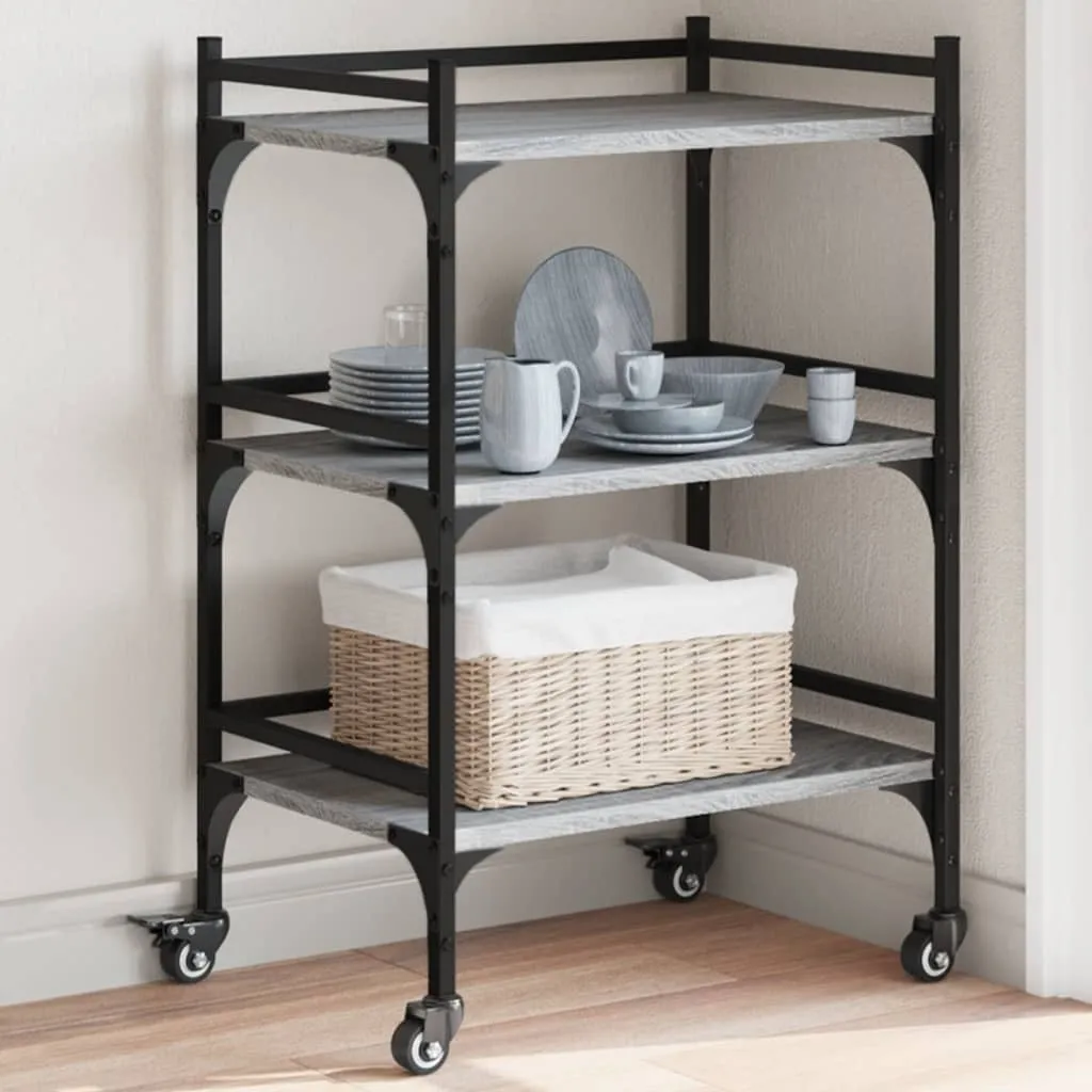 Carrello Portavivande Grigio Sonoma 50x35x75,5 cm | Organizer Casa - 2