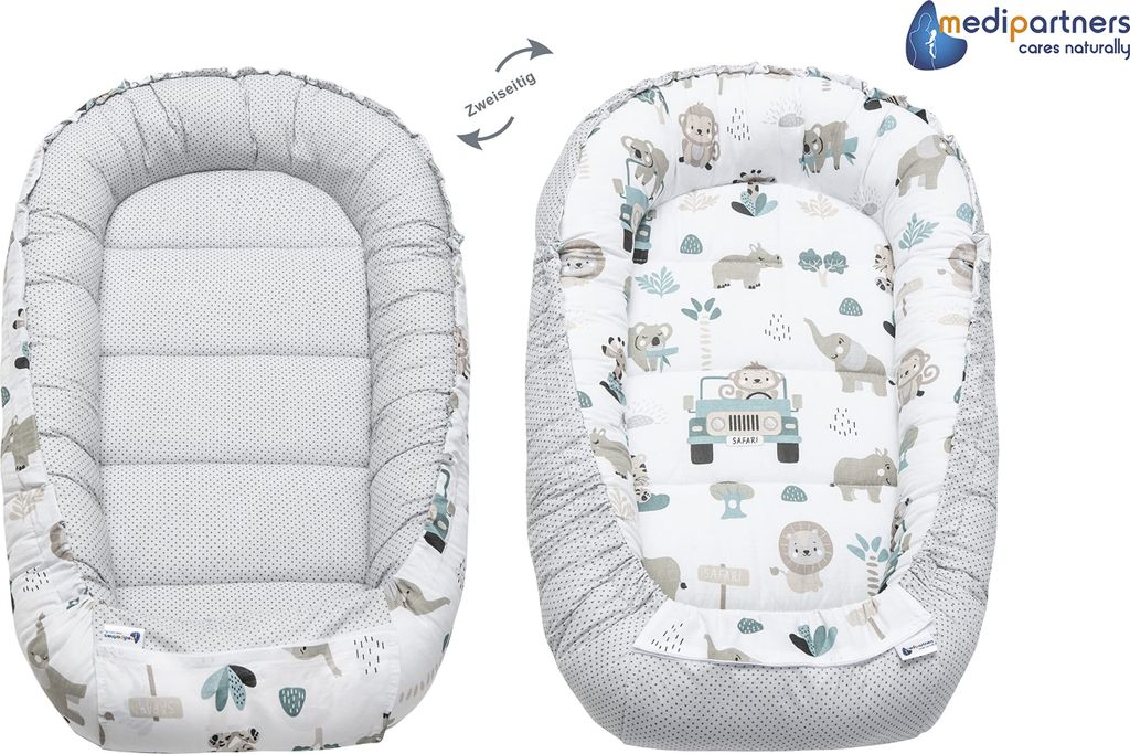 5 Teile, Babynestchen, Krabbeldecke, 100x60x15, Mint Zoo Produktbild 