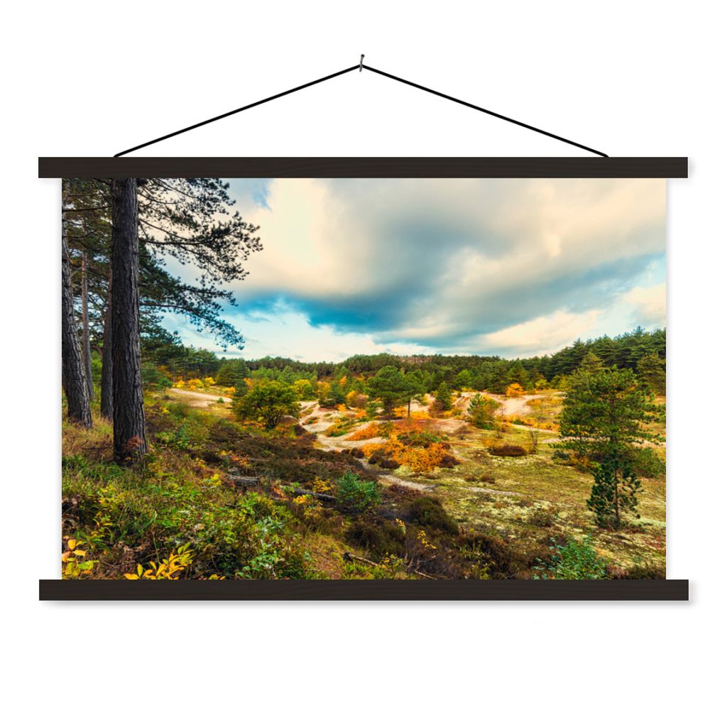 MuchoWow Textilposter Tal bei Schoorl in den Dünen 90x60 cm mit schwarzem Rahmen - Aufhängungssatz