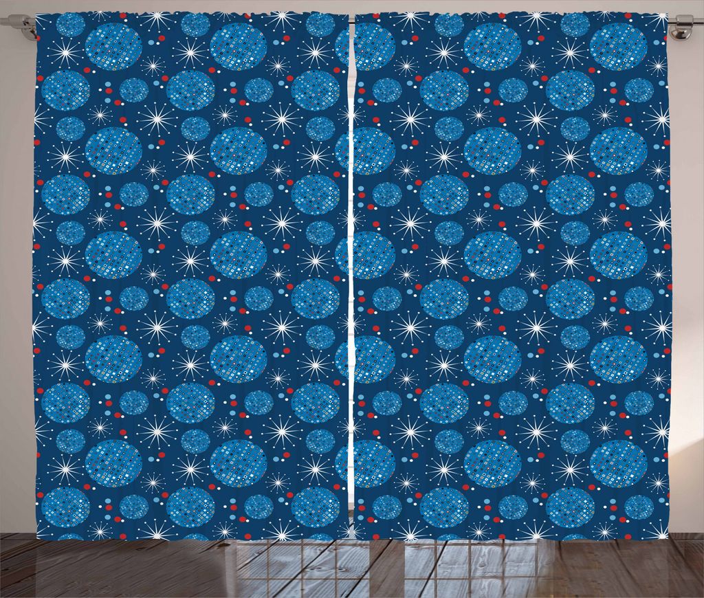 ABAKUHAUS Abstrakt Rustikaler Vorhang, Kreis Punkte Löwenzahn, Wohnzimmer Universalband Gardinen mit Schlaufen und Haken, 280 x 225 cm, Mehrfarbig