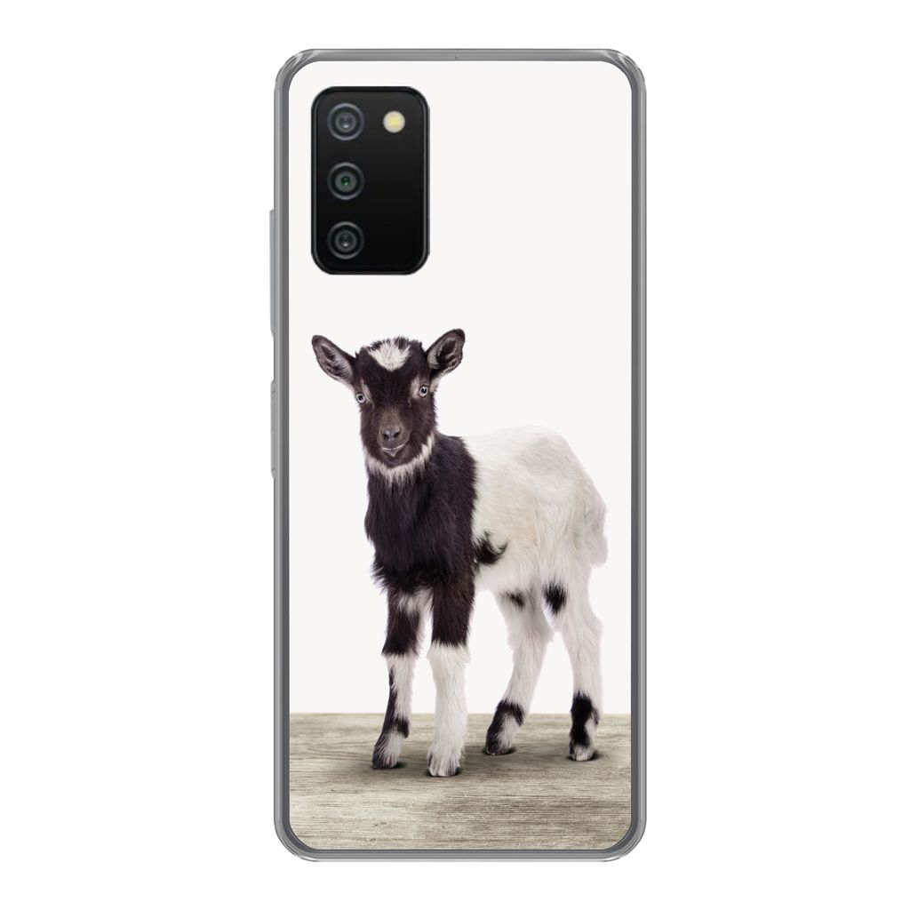 MuchoWow Handyhülle Schutzhülle Hülle für Samsung Galaxy A03s Ziege - Tiere - Kinder - Jungen - Mädchen Silikon Softcase Handy Hülle - Schutz