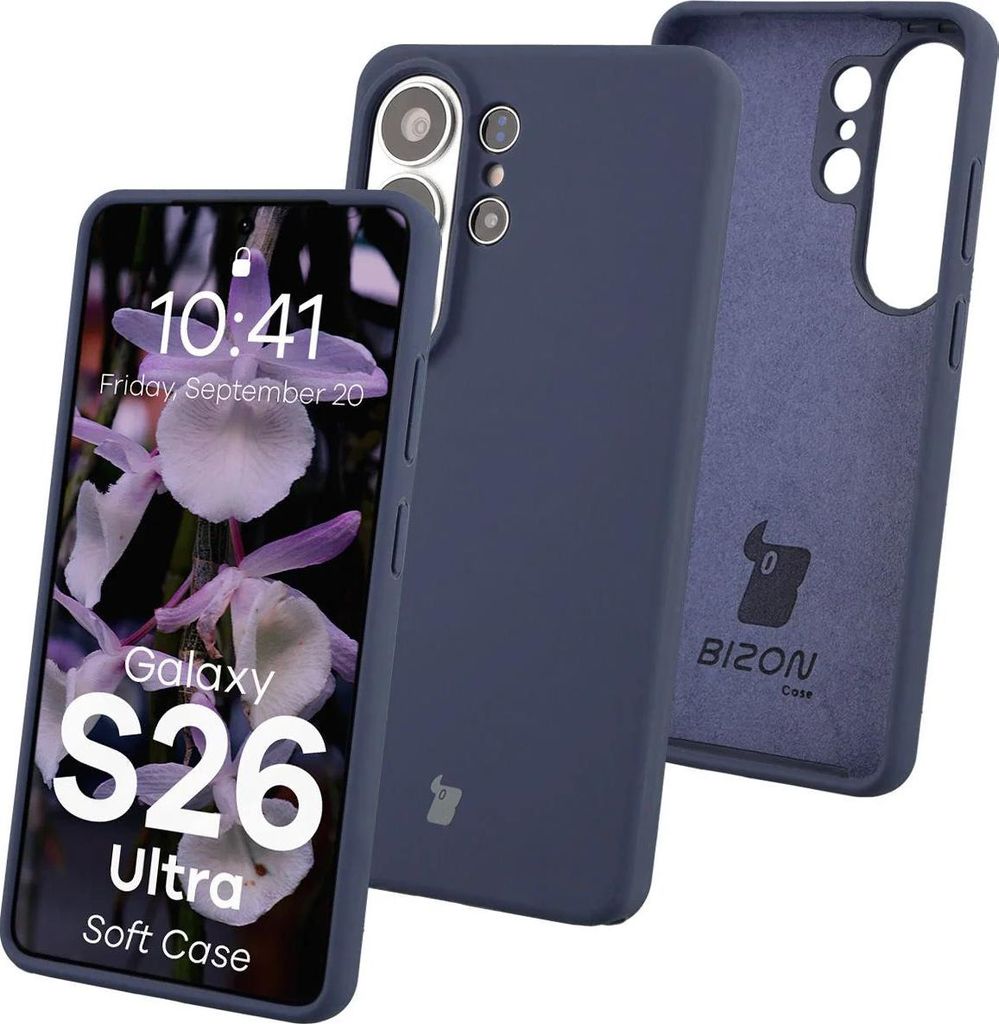 Silikon Handyhülle für Galaxy S26 Ultra, Bizon Soft Case, Dunkelblau