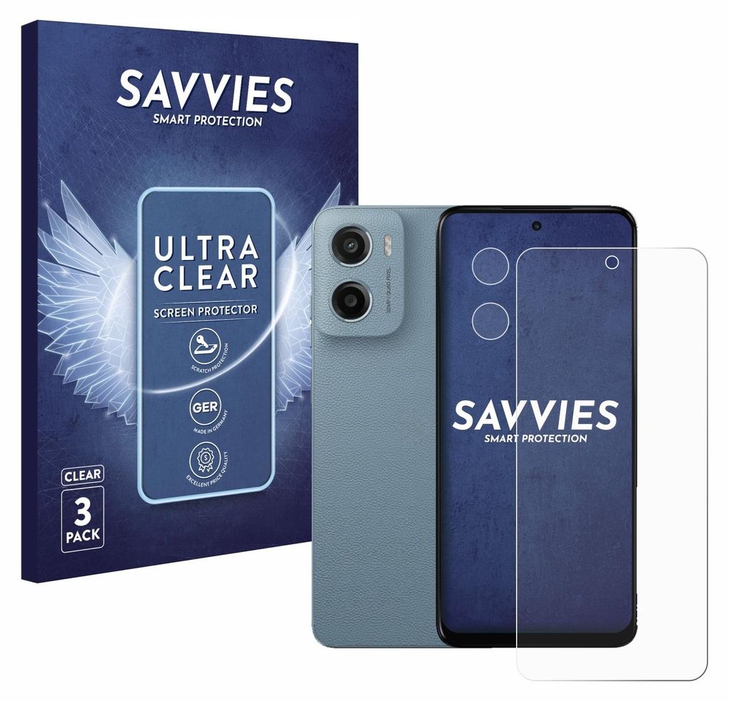 6x Für Motorola Moto E15 (Display+Kamera) Schutzfolie Savvies Displayschutz Display Schutz Folie Klar Transparent