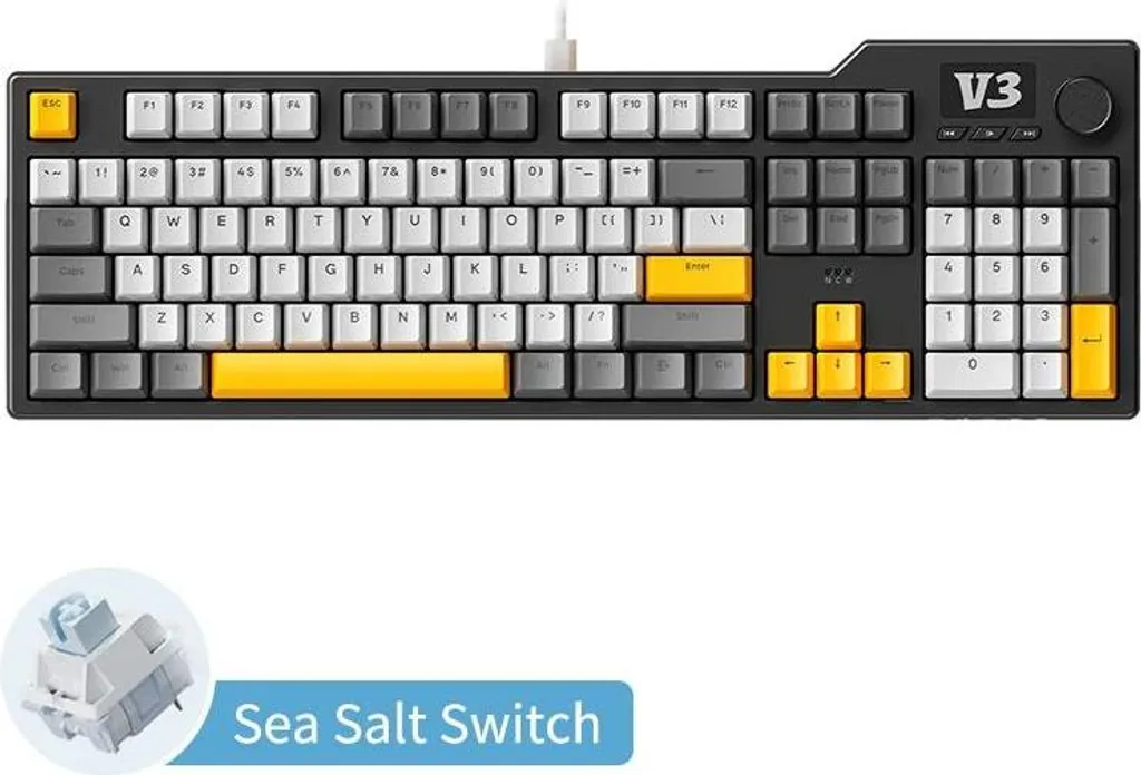 Clavier de jeu filaire avec commutateurs mécaniques Sea Salt - Noir