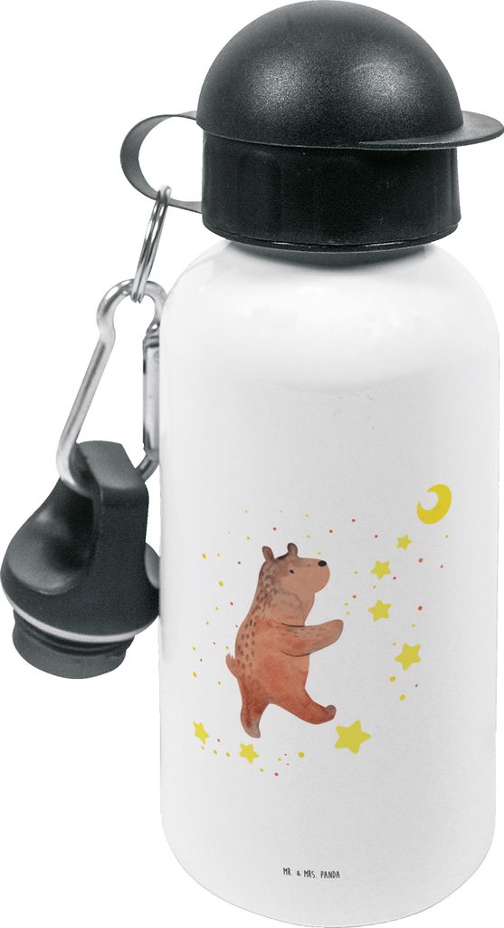 Mr. & Mrs. Panda Trinkflasche Bär Träume - Weiß - Geschenk, Produktbild 