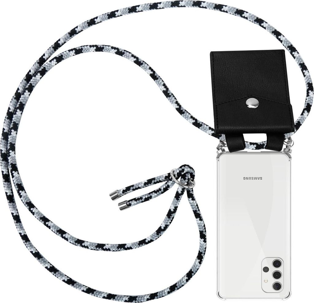 Cadorabo Schutzhülle für Samsung Galaxy A32 5G Hülle in Grau Handy Kette Kordel abnehmbares Etui