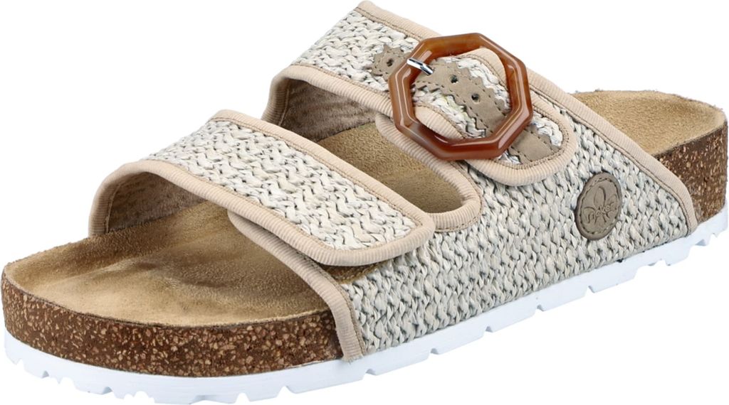 Rieker Komfort Pantoletten Damen 362D3639333930 Beige 36 EU