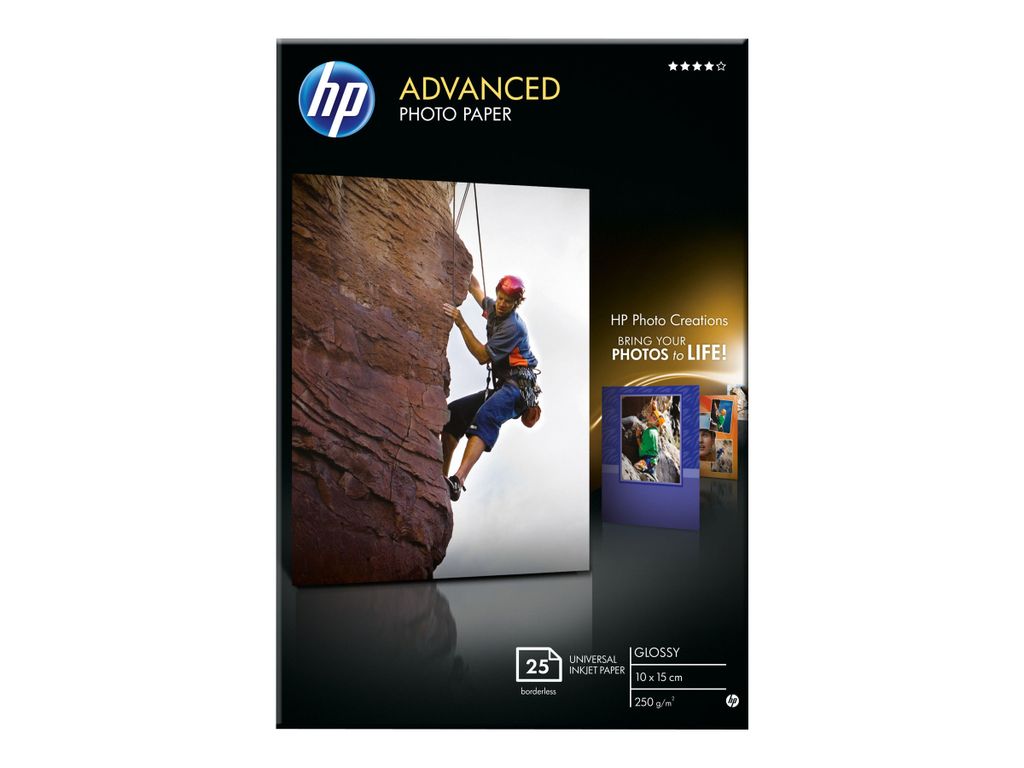 HP Advanced Glossy Photo Paper 10x15 cm, 25 Blatt, 250 g Produktbild 