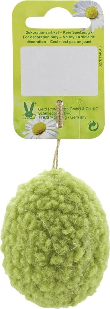 Osterdeko Anhänger Ei Plüsch 7 cm gelb