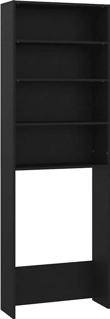 vidaXL Waschmaschinenschrank Schwarz 64x24x190 cm