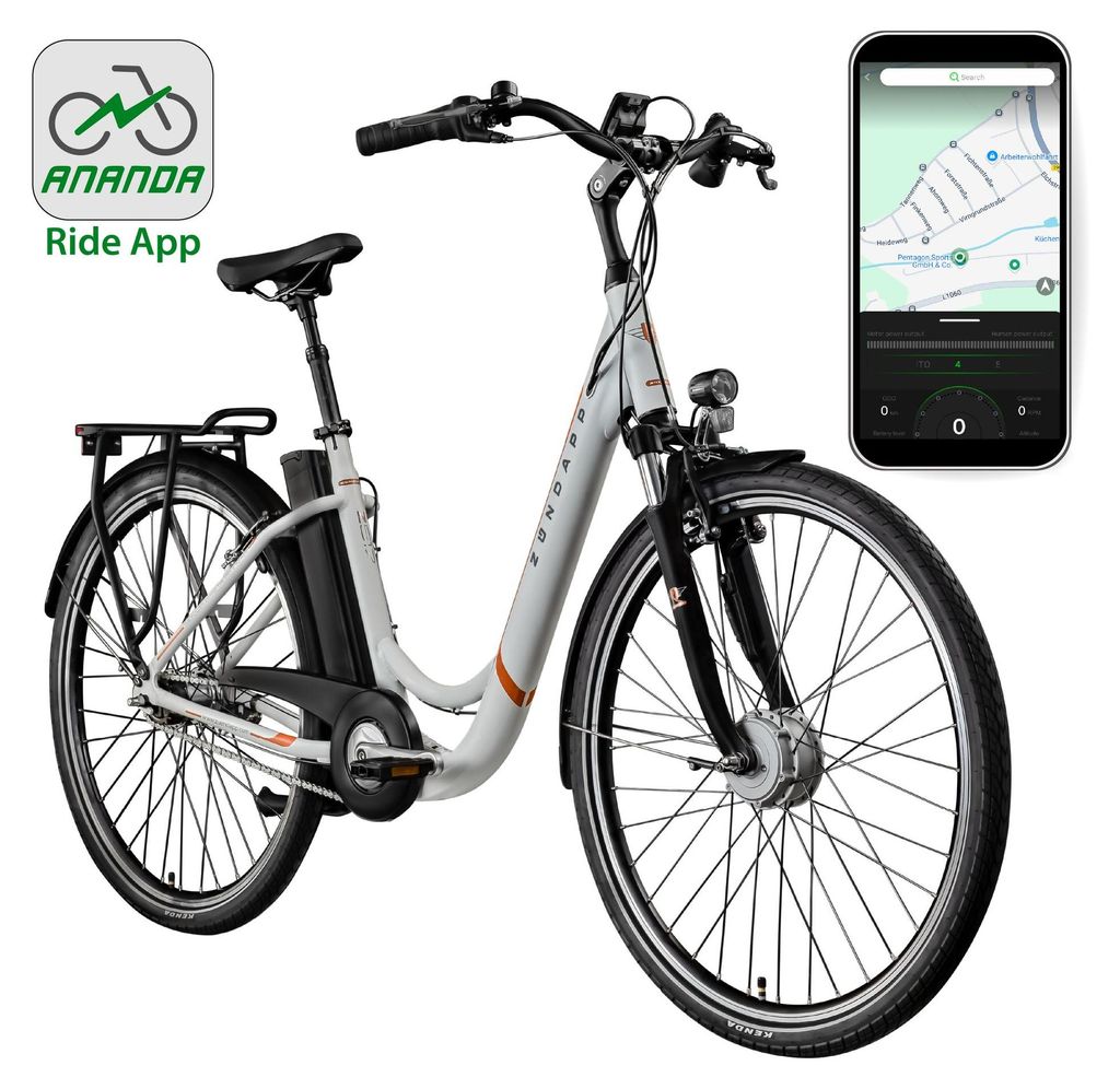 Zndapp Z517 E Bike Damenfahrrad 28 Zoll wei/orange