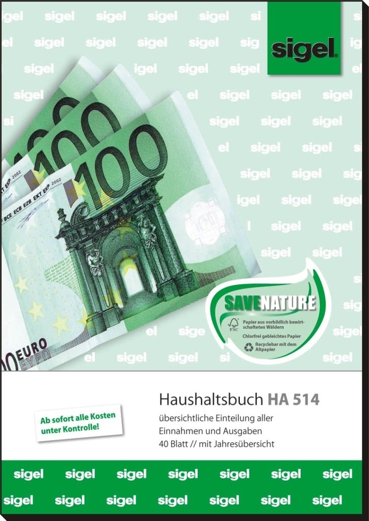 Formularbuch Haushaltsbuch A5 hoch 40 Blatt Packung mit 10 Stück