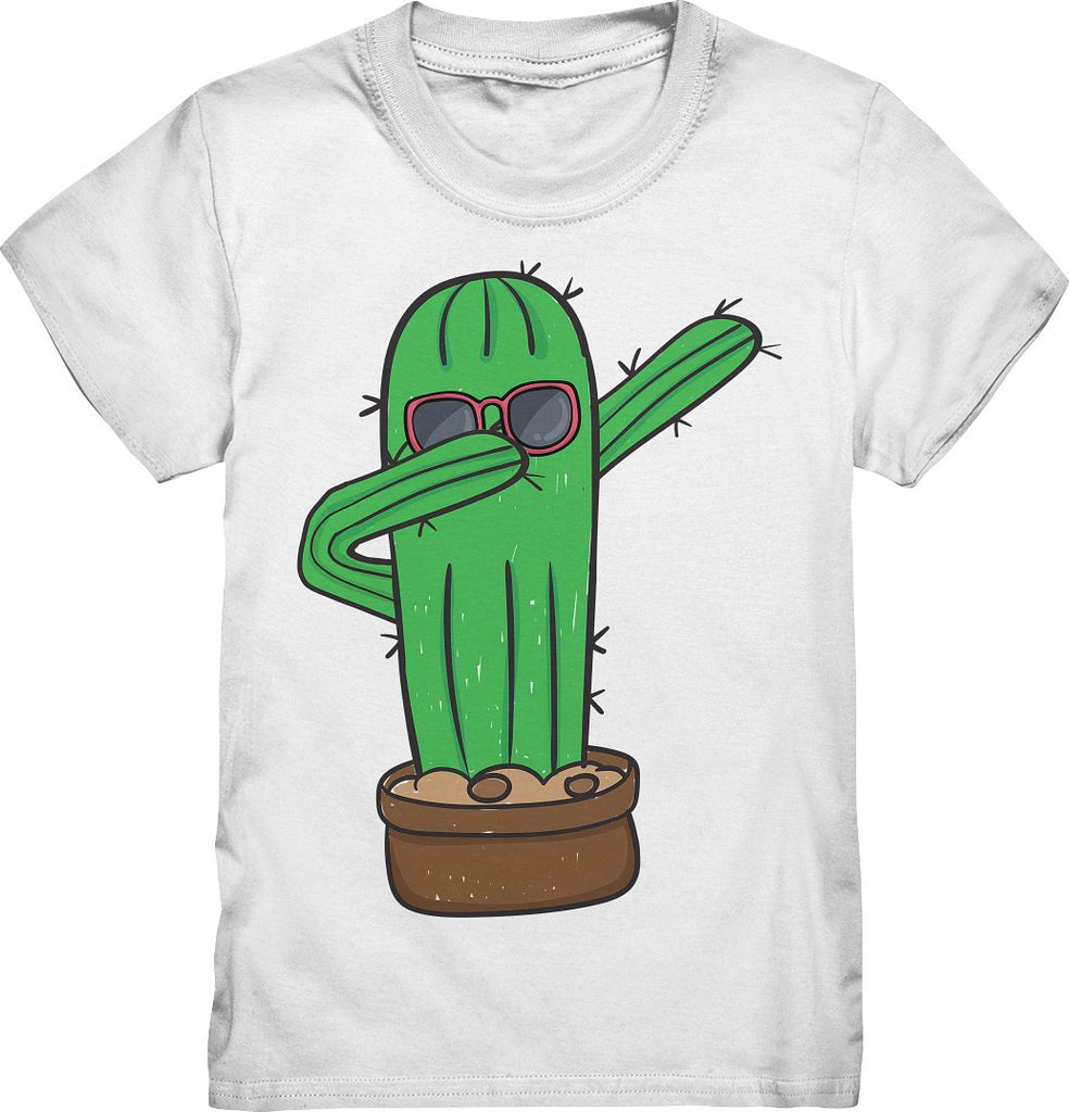 Dabbing Kaktus T-Shirt – White / 98/104 (3-4) Produktbild 