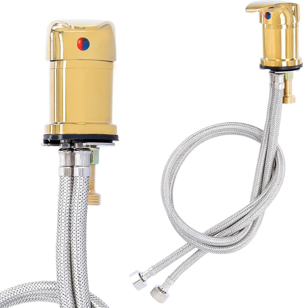 Wasserhahn für Friseursalon komplett mit Chromarmaturen und Schlauch AK-R-M-07-GOLD