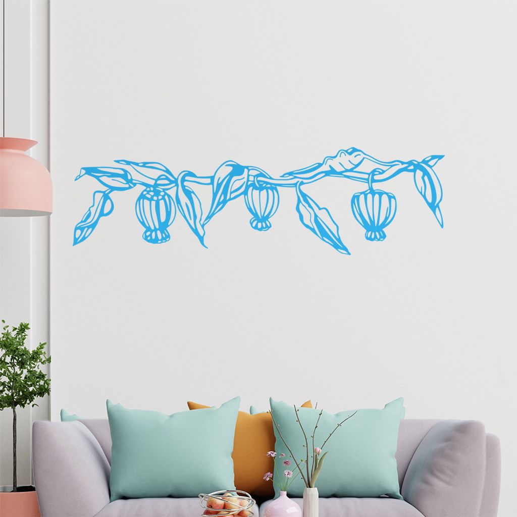 Blume - Ranken Wandtattoo in 6 Größen - Wandaufkleber Wall Sticker - Dekoration, Küche, Wohnzimmer, Schlafzimmer, Badezimmer
