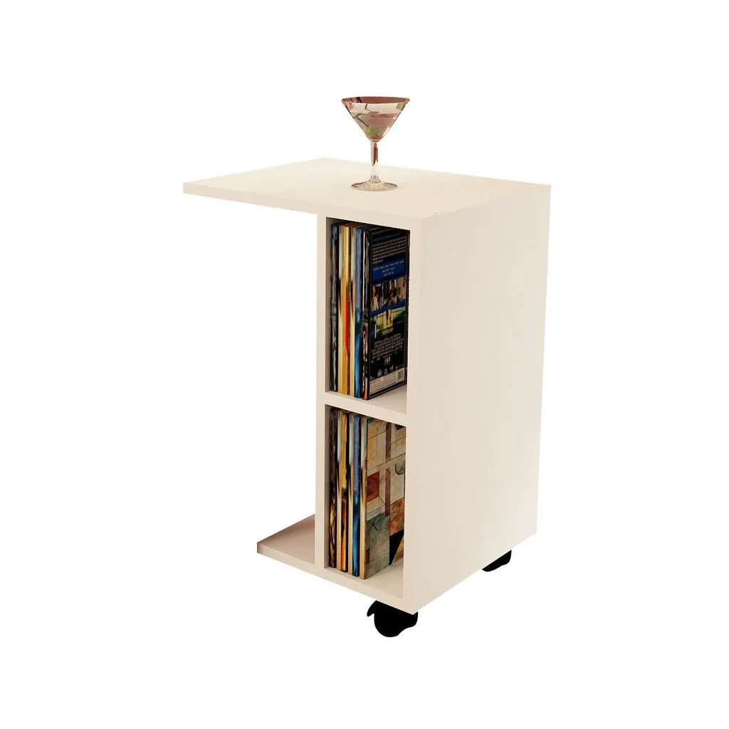 Table d'appoint blanche Skye Decor 45x65x35 cm pour salon moderne - 3