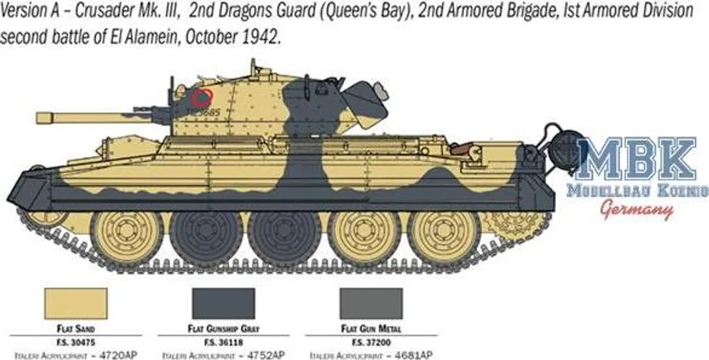 Maquette de Char Militaire 6592 Crusader Mk. II et Figurines - Échelle 1:35